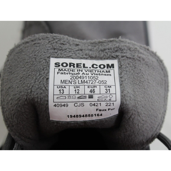 Sorel Mens Explorer II Joan Short Ankle Boots Gray Suede Size 13 US Waterproof - Picture 8 of 9